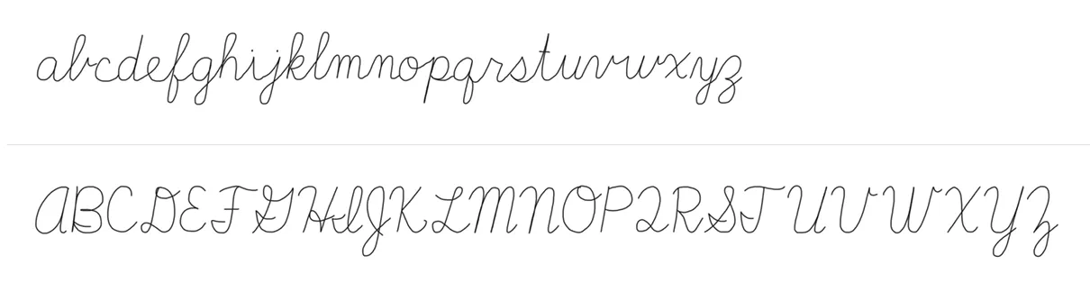 D'Nealian Cursive